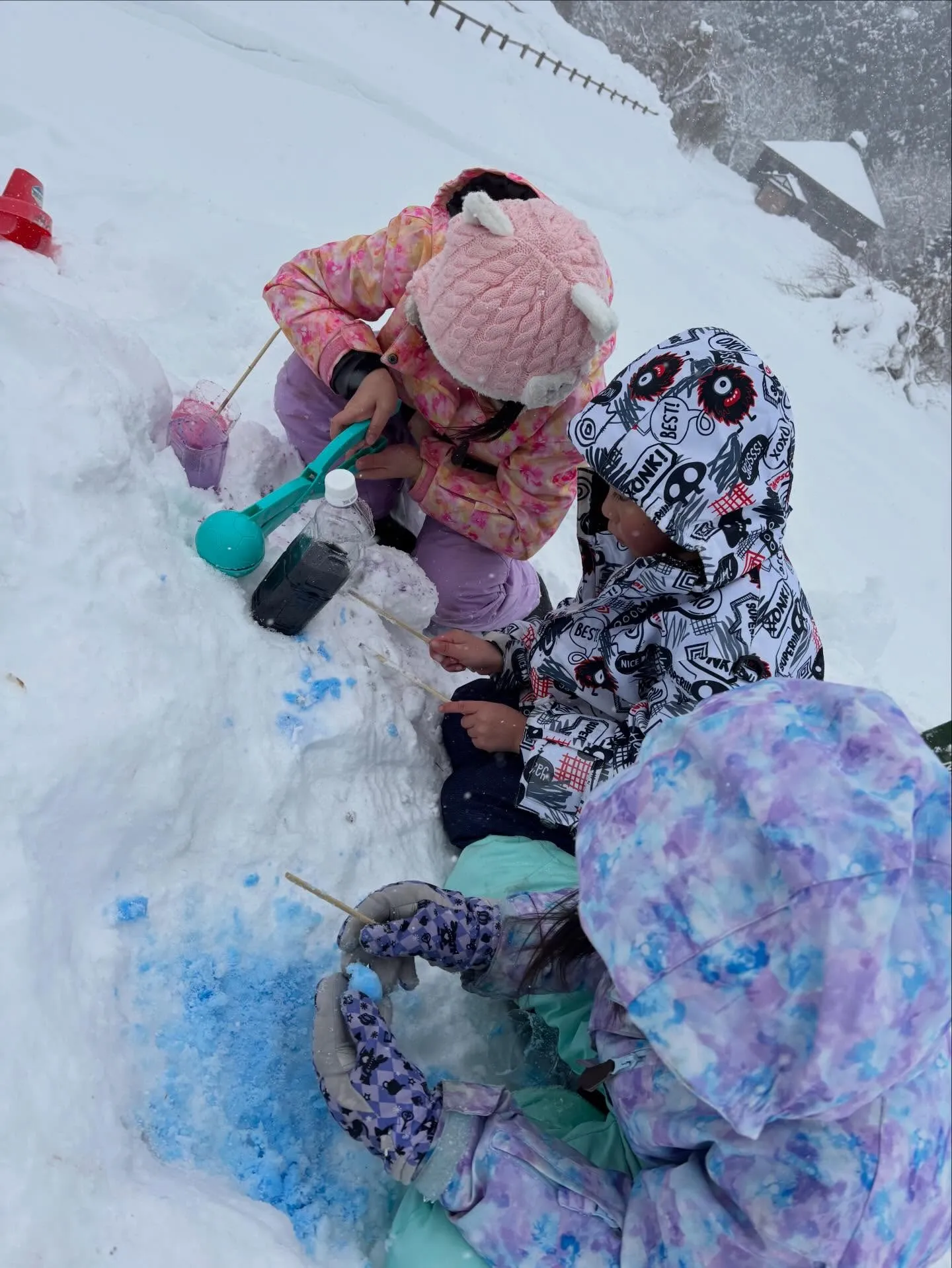 猛吹雪なんか全然平気！外でいっぱい遊んだよー♪雪❄️って楽し...